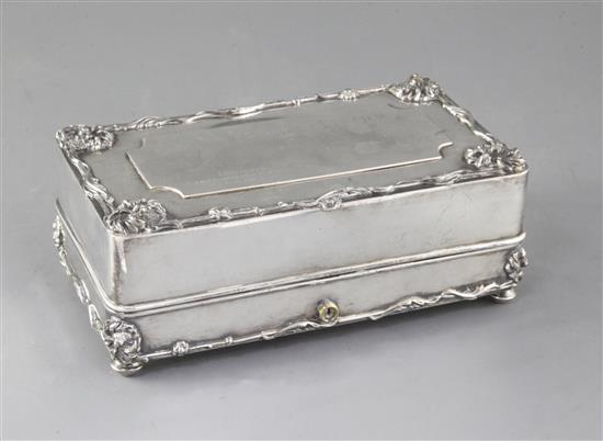 Marlene Dietrich: An important silver plated presentation casket, 9in.
